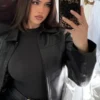 Amanda Diaz Black Leather Jacket 2026