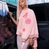 Angel Reese Custom Coach Pink Varsity Jacket