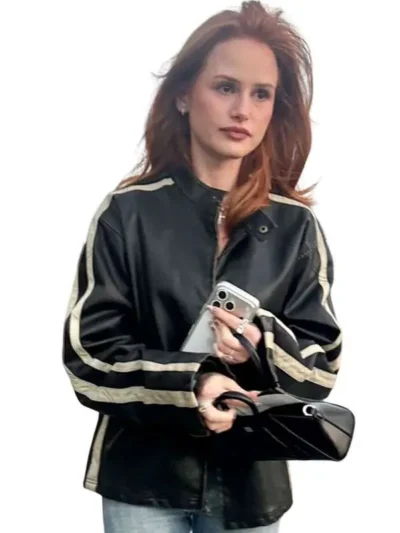 Ariana Grande Concert Madelaine Petsch Black Leather Jacket