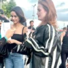 Ariana Grande Concert Madelaine Petsch Black Leather Jacket