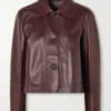 Arma Women's Burgundy Leather Jacket