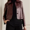 Arma Women's Burgundy Leather Jacket