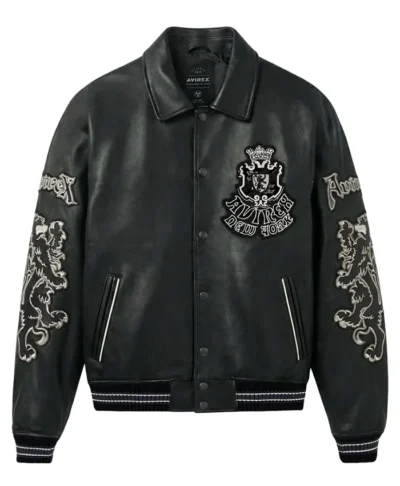 Avirex Goth Black Leather Jacket