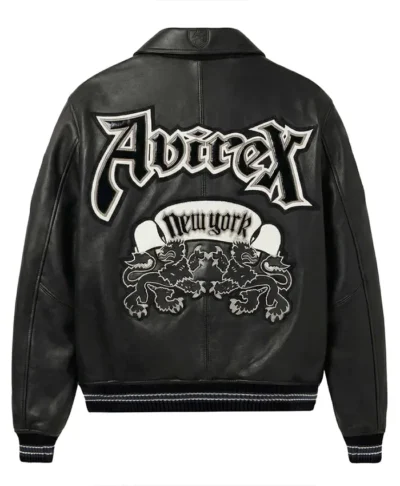 Avirex Goth Black Leather Jacket