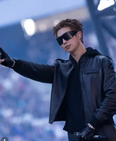BTS RM World Tour Arirang Black Leather Jacket