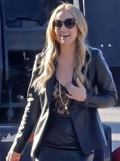 Behemoth! 2026 Olivia Wilde Black Leather Blazer