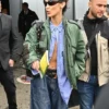 Bella Hadid Green Bomber Jacket