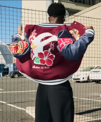 Bella Shmurda Pop Riot Petals Varsity Jacket