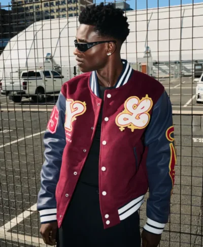 Bella Shmurda Pop Riot Petals Varsity Jacket