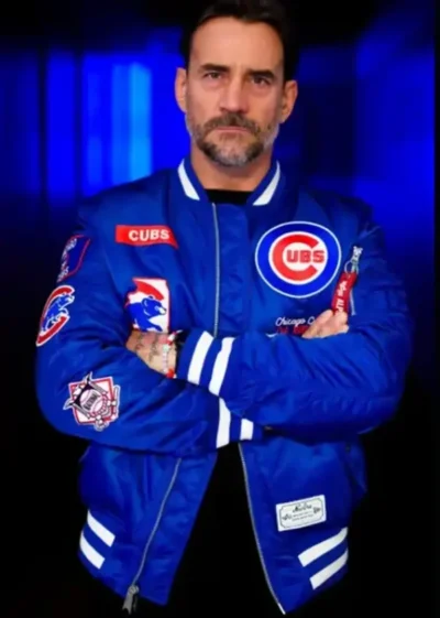 CM Punk Chicago Cubs Blue Jacket