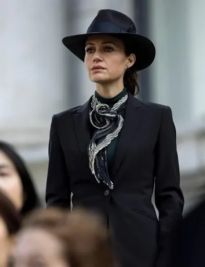 Carla Gugino Fall of The House of Usher Black Suit