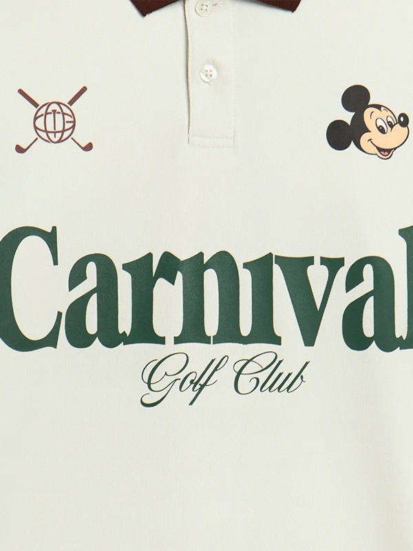 Carnival Golf x Disney Mickey Stars White Polo Shirt