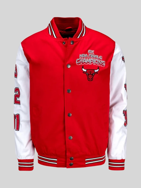 Chicago Bulls NBA Champs Red Varsity Jacket