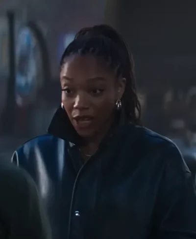 Clayface 2026 Naomi Ackie Black Leather Jacket