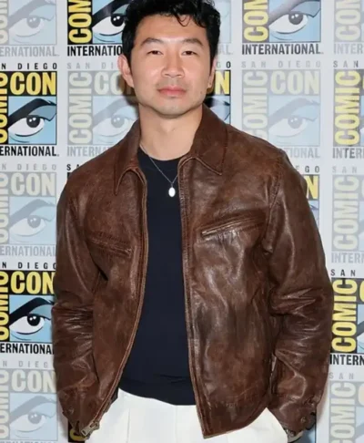 Comic-Con 2026 Simu Liu Brown Leather Jacket