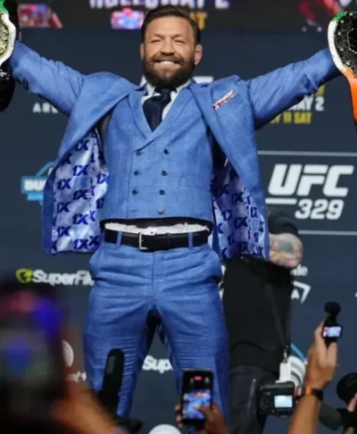 Conor McGregor UFC 329 Face Off Blue Tuxedo