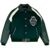 Custom Green Leather Varsity Jacket