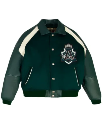 Custom Green Leather Varsity Jacket