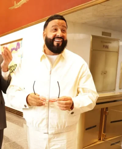 DJ Khaled The Tonight Show White Satin Jacket