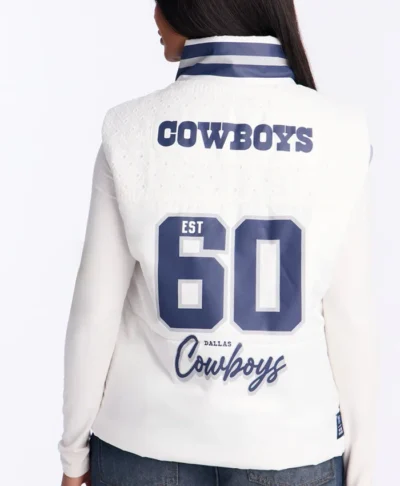 Dallas Cowboys White Puffer Vest