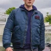 David Caves Silent Witness Blue Bomber Jacket