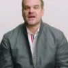 David Harbour Stranger Things S04 Grey Bomber Jacket