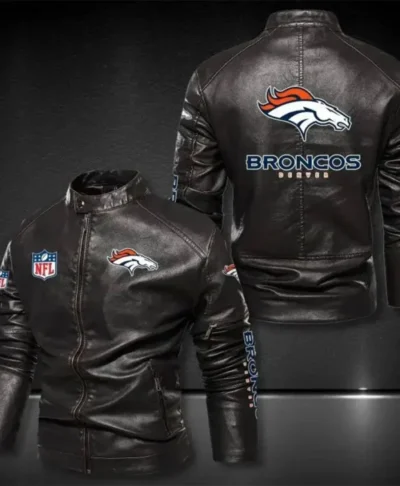 Denver Broncos NFL Multi-Color Leather Jacket