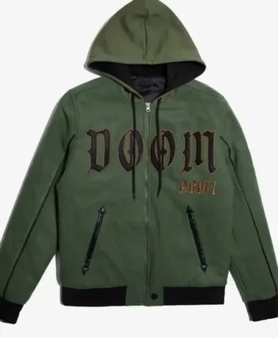 Doctor Doom Marvel Army Hooded Varsity Jacket