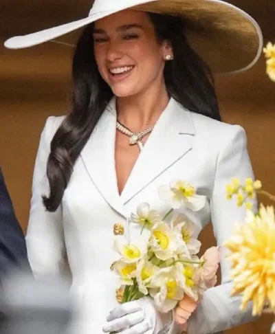 Dua Lipa London White Blazer