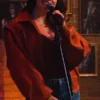 Ella Bright Red Bomber Off Campus Jacket
