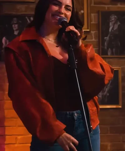 Ella Bright Red Bomber Off Campus Jacket