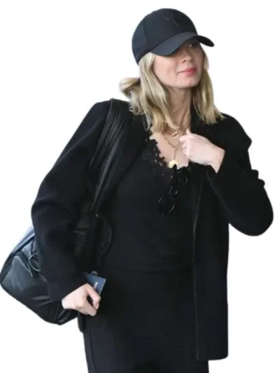 Emily Blunt NYC Airport Black Jacket