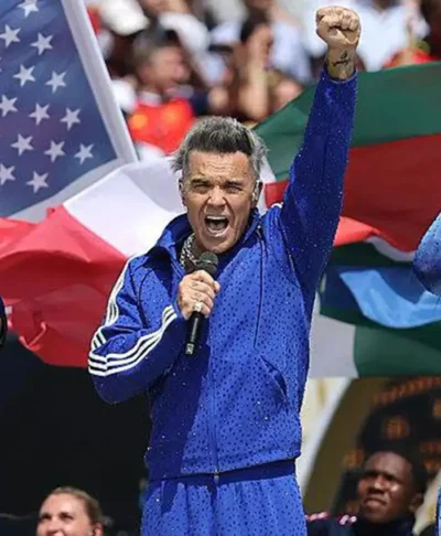 FIFA World Cup Final Halftime Show Robbie Williams Tracksuit