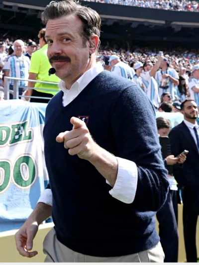 FIFA World Cup Halftime Show Jason Sudeikis Ted Lasso Sweater