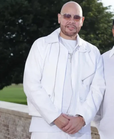 Fat Joe Michael Rubin White Party 2026 White Biker Jacket