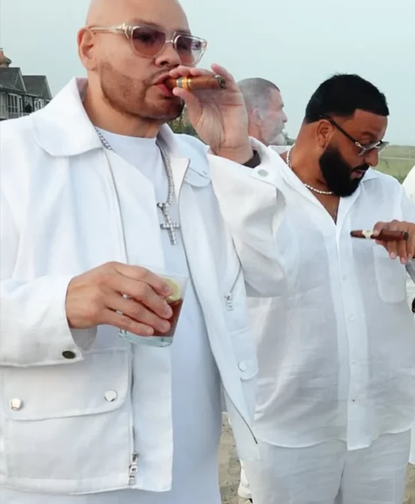 Fat Joe Michael Rubin White Party 2026 White Biker Jacket for sale