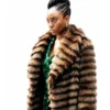 Fightland 2026 Anita Joy Uwajeh Brown Fur Coat