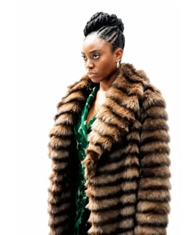 Fightland 2026 Anita Joy Uwajeh Brown Fur Coat