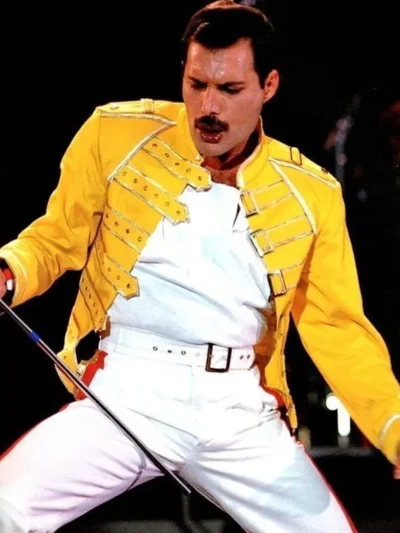 Freddie Mercury Concert Yellow Leather Jacket for sale