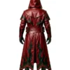 Gothic Red Leather Halloween Duster Coat