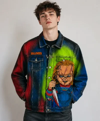 Halloween Chucky Blue Denim Jacket