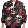 Halloween Floral Skull Windbreaker Jacket