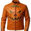 Halloween Pumpkin Leather Jacket
