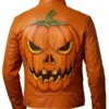 Halloween Pumpkin Leather Jacket