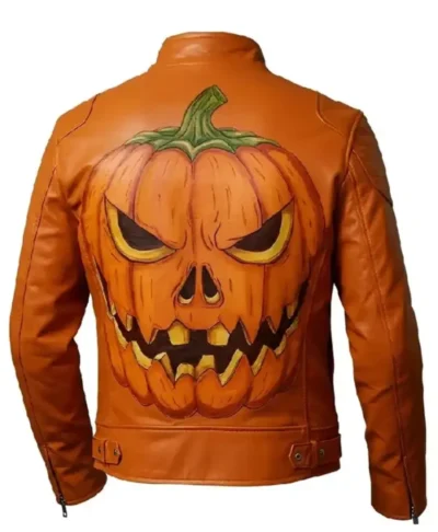 Halloween Pumpkin Leather Jacket