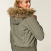 Hollister Faux Fur-Lined Bomber Jacket