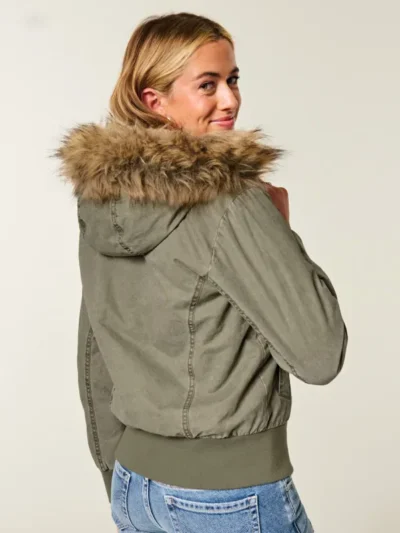 Hollister Faux Fur-Lined Bomber Jacket