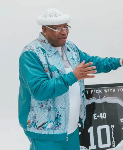 I Don’t Fk With You E-40 Teal Leather Jacket