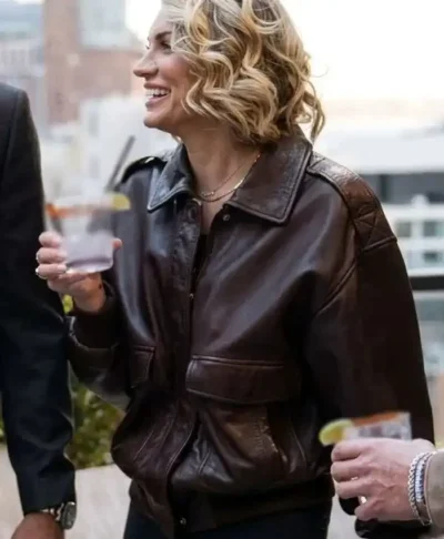 In the City Season 1 Lindsay Hubbard Brown Leather Jacket