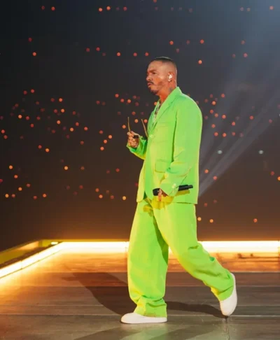 J Balvin Paris Final Show 2026 Green Suit
